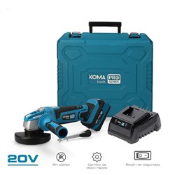 Kit amoladora 20 v con 1 bateria 4.0ah y cargador 08772. 28,9 x 27 cm. pro serie