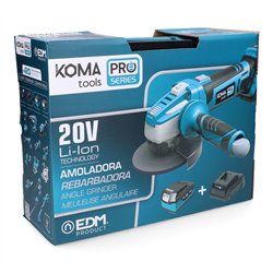 Kit amoladora 20 v con 1 bateria 4.0ah y cargador 08772. 28,9 x 27 cm. pro serie