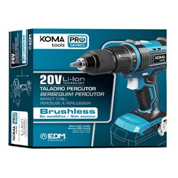 Taladro percutor / atornillador brushless 20 v (sin batería ni cargador)