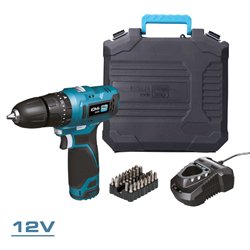 Kit taladro percutor 12 v con accesorios, bateria y cargador