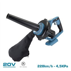 Aspirador soplador 20 v (sin batería ni cargador)