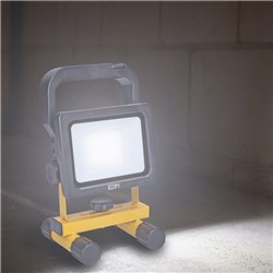 Foco led recargable 20w 2000lm 6500k 2x2000mah edm