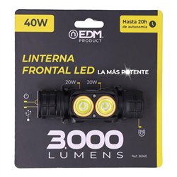 Linterna frontal 3.000lm edm