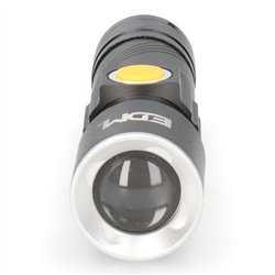 Linterna mini con zoom 1 led 120lm/40lm/ flash 9.000k recargable con usb.