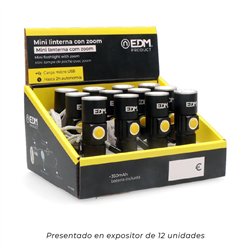 Linterna mini con zoom 1 led 120lm/40lm/ flash 9.000k recargable con usb.
