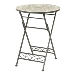 Mesa metalica/mosaico bistro color negro para exterior