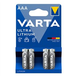Pila varta ultra lithium aaa - lr03 (blister 4 uds) ø10,5x44,5mm