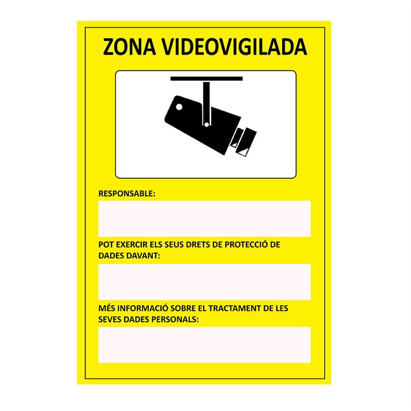 Señal zona videovigilada català pvc 0.7mm 21x30cm  normaluz