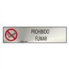 Cartel informativo 'prohibido fumar' (inox adhesivo 0.8mm) 5x20cm normaluz