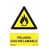 Cartel peligro 'peligro gas inflamable' (pvc 0.7mm) 30x40cm normaluz
