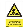 Cartel peligro 'zona de obras' (pvc 0.7mm) 30x40cm normaluz