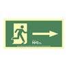Cartel de evacuación flecha derecha (pvc 1mm) clase a 32x16cm normaluz