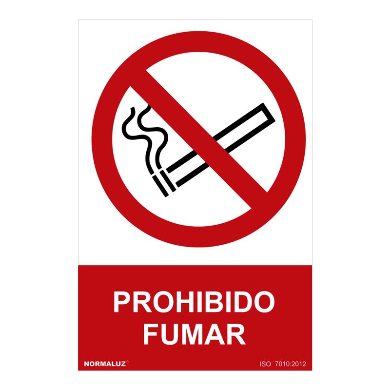 Cartel 'prohibido fumar' (pvc 0,7mm) 30x40cm normaluz