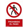 Cartel 'prohibido el paso' (pvc 0,7mm) 30x40cm normaluz