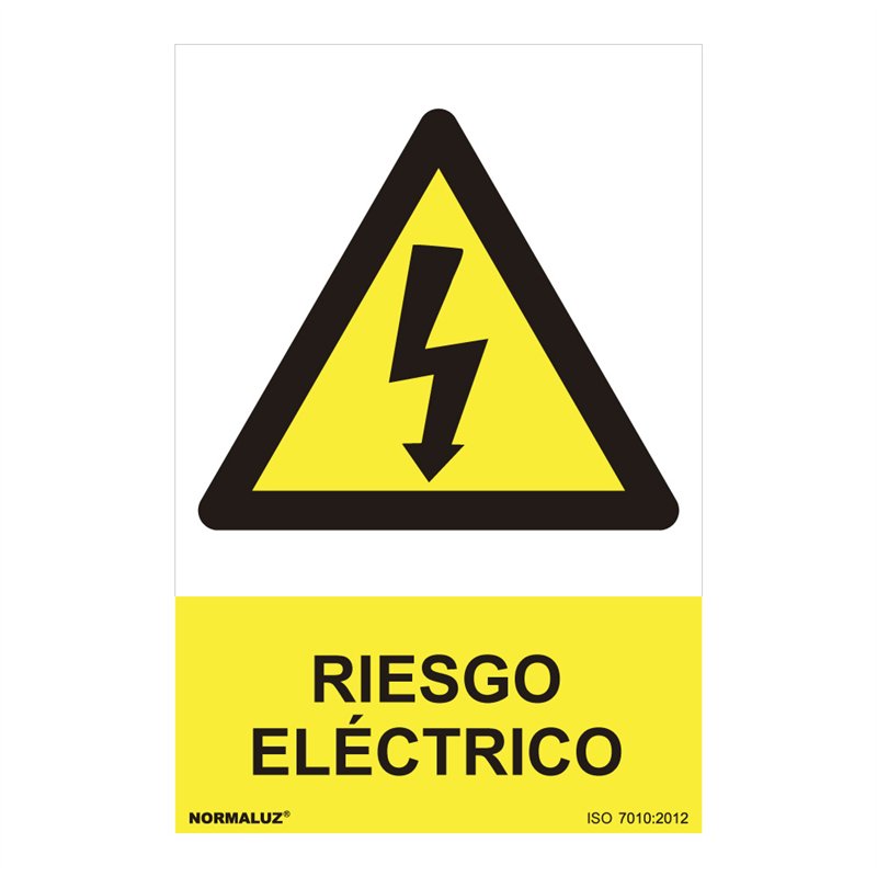 Cartel peligro 'riesgo electrico' (pvc 0.7mm) 30x40cm normaluz