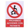 Señal adhesiva 'prohibido acceder con patinete' 21x30cm