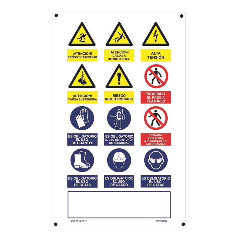 Cartel obra multiple vertical 500x900 mm  normaluz