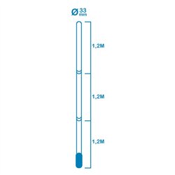 Pértiga telescópica 3,6m con mango de ø33mm