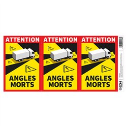 Pack 3 adhesivos 'angles morts' camión 17 x 25 cm