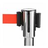 Poste separador inox con cinta roja extensible de 2 m x 5 cm