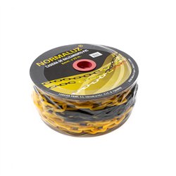 Cadena plastico amarilla y negra, 25m