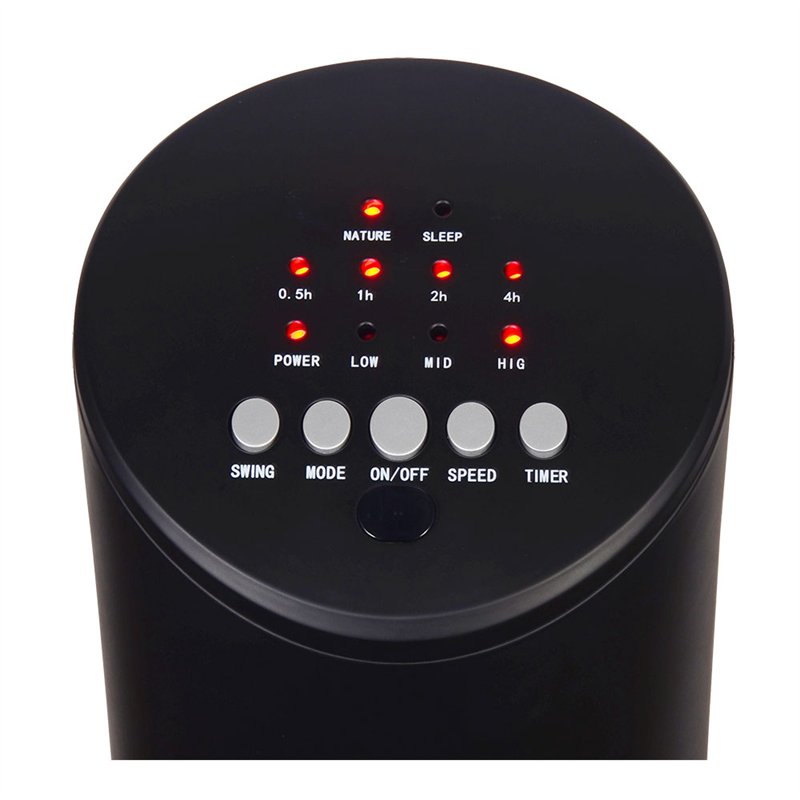 Ventilador de torre. potencia: 60 w 54,8 db, mando a distancia, negro 28 x 78,3