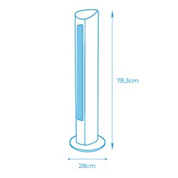 Ventilador de torre. potencia: 60 w 54,8 db, mando a distancia, negro 28 x 78,3