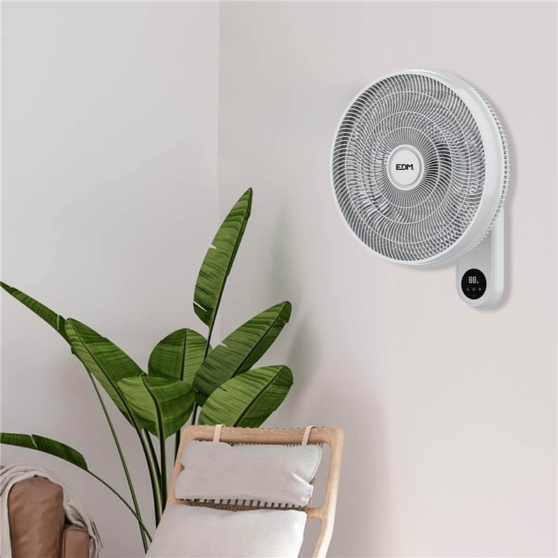 Ventilador pared mando a distancia, blanco, potencia 55 w 57,24 db aspas ø40 c