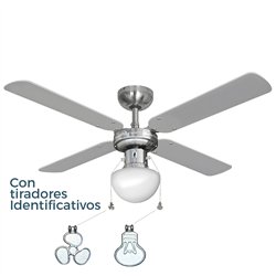Ventilador de techo modelo caribe. color cromado. potencia: 50w aspas: ø102  cm