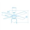 Ventilador de techo modelo caribe. color cromado. potencia: 50w aspas: ø102  cm