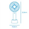 Ventilador de mano, recargable. 4,5 w aspas 10,6 x 6,5 x 22 cm