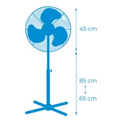 Ventilador de pie, blanco, potencia 45 w 55,6 db aspas ø40 cm, altura regulabl