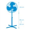 Ventilador de pie, blanco, potencia 45 w 55,6 db aspas ø40 cm, altura regulabl