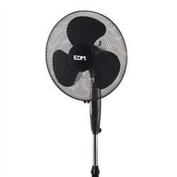 Ventilador pie 45 w 40 cm negro altura regu.110-130