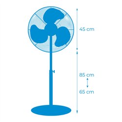 Ventilador pie 45 w 40 cm negro altura regu.110-130