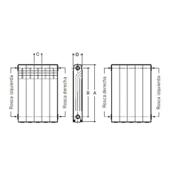 Radiador dubal 600 de 6 elementos baxi - Saneamientos Pereda