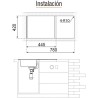Compra Fregadero viena 800x440 1p 1escurridor cuadrado en
