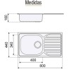 Compra Fregadero viena 800x440 1p 1escurridor cuadrado en