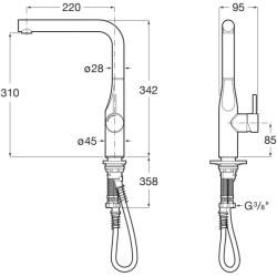 Grifo fregadero roca glera cromo stock - Saneamientos Pereda