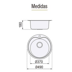 Fregadero estambul 49 para grifo - Saneamientos Pereda