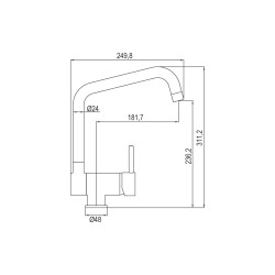 Tile fregadero caño abatible cromo stock - Saneamientos Pereda