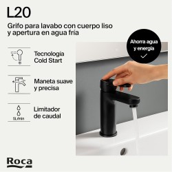 L20 lavabo coldstar liso negro mate hasta fin de stock -