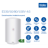 Compra Termo haier 100 l gama a3 1500-2500w 115,4x39x40 en