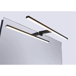 Aplique leo 40cm negro 8w luz interruptor touch stock