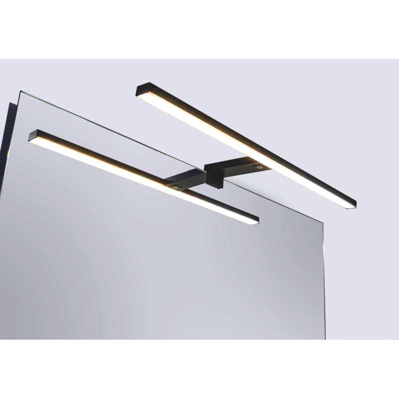 Aplique leo 40cm negro 8w luz interruptor touch stock -
