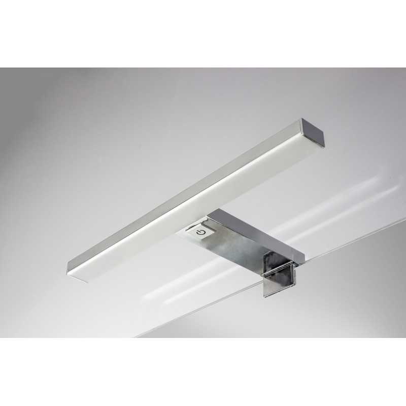 Aplique leo 40cm cromo 8w luz interruptor touch stock -