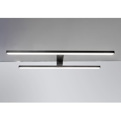 Aplique leo 40cm negro 8w luz interruptor touch stock -