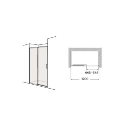 Compra Mampara roca ura l2-e 1200x2000 (112.1-122) plata brillo