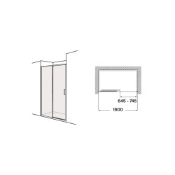 Compra Mampara roca ura l2-e 1600x2000 (152.1-162) plata brillo