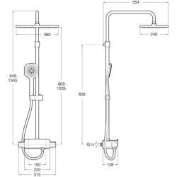 Compra Columna ducha roca deck-t square stock en Saneamientos
